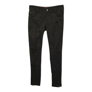 Alice + Olivia Jeans Womens 28 Charcoal Gray Skinny Thrashed Ripped Grunge